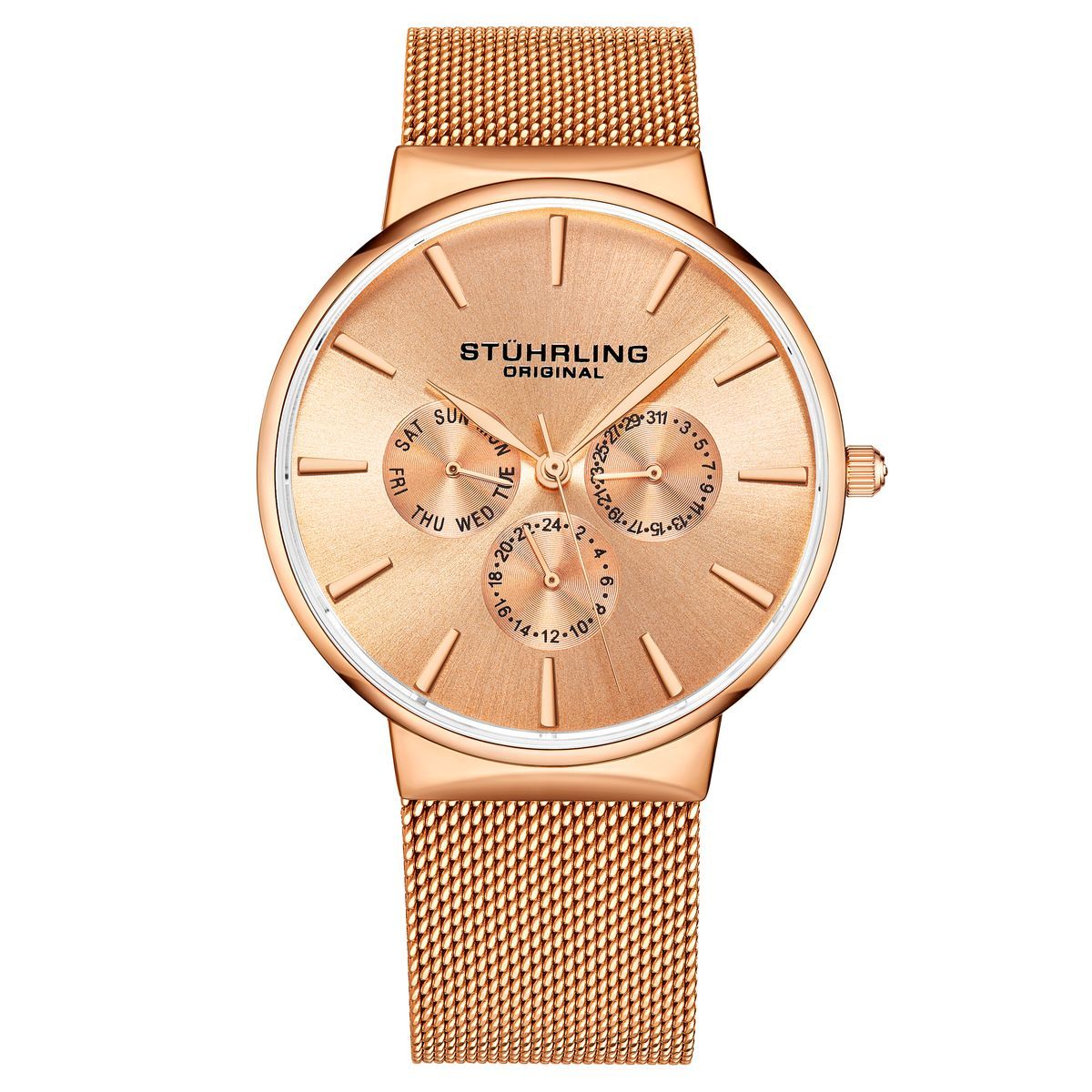 Roségold Multifunktions Quarz Uhr
