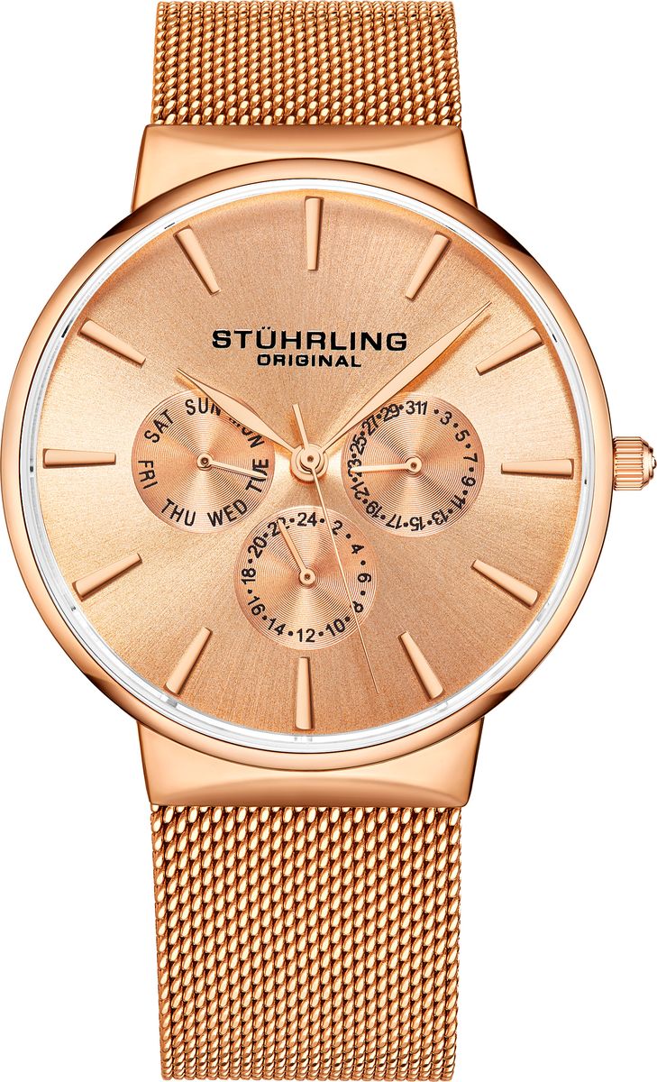 Elegante Multifunktionsuhr mit Mesh-Armband