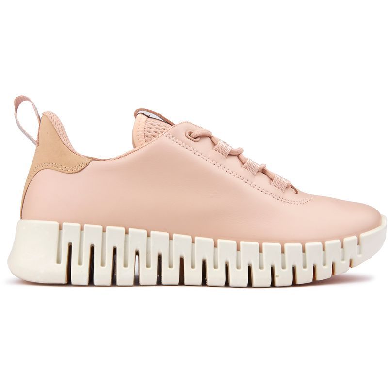 Rosa Leder Slip-On Turnschuhe