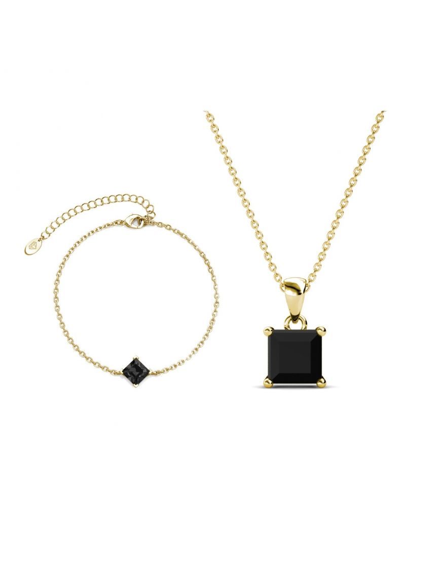 Quadratisches Kristall Schmuckset
