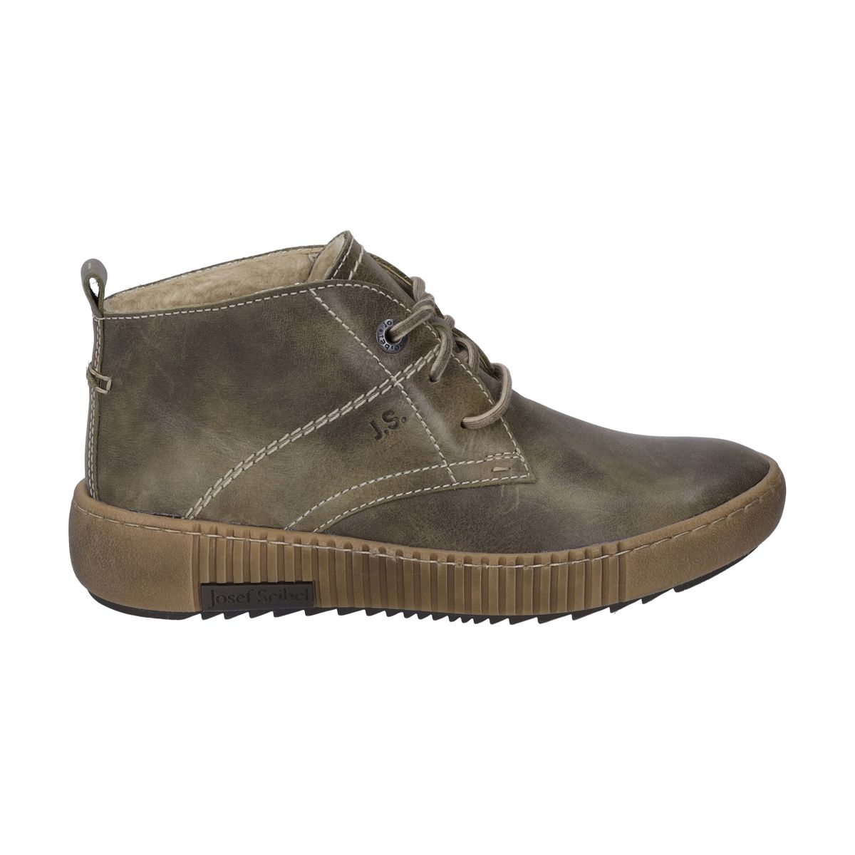Warm gefütterte Leder-Schnürstiefeletten