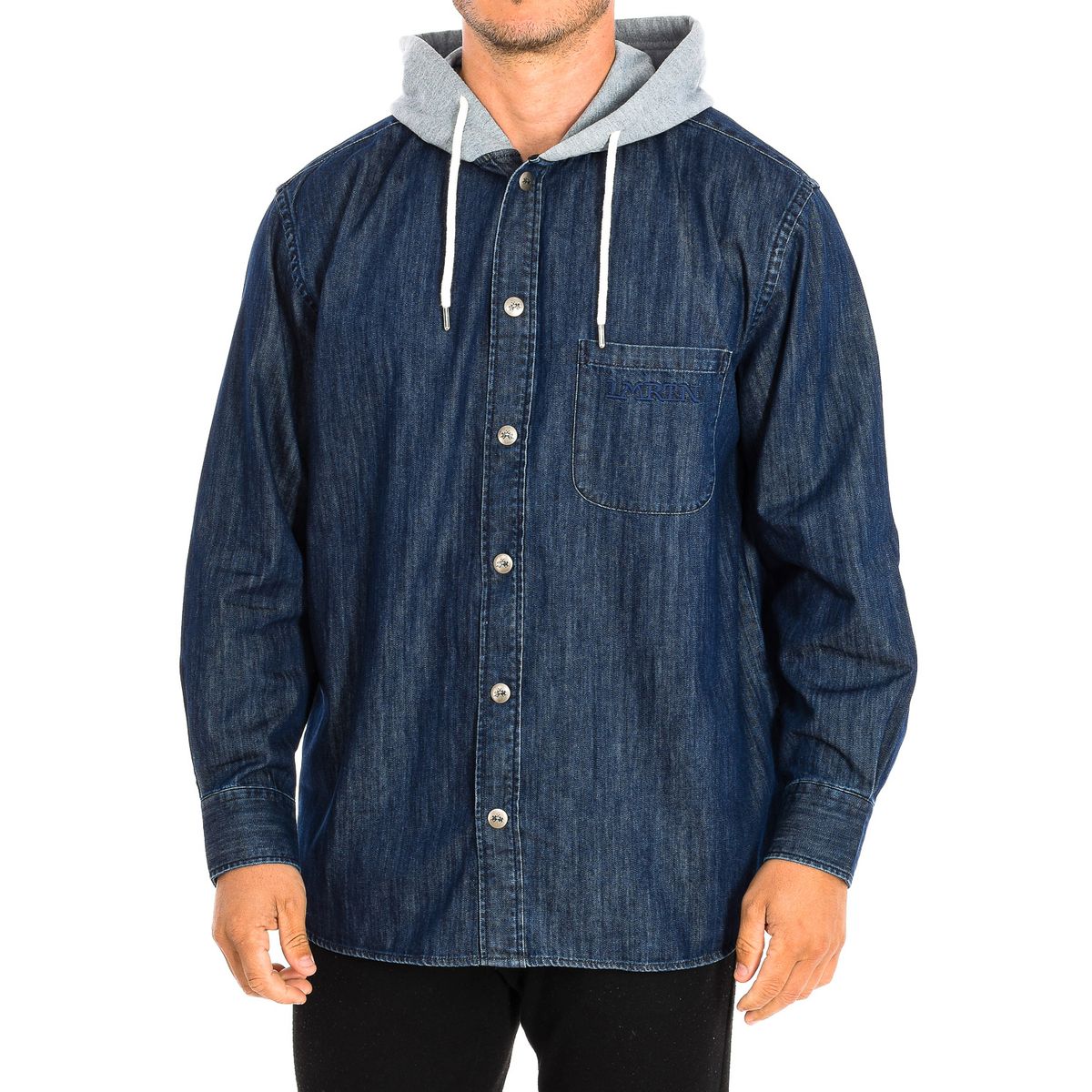 Jeanshemdjacke mit Kapuze
