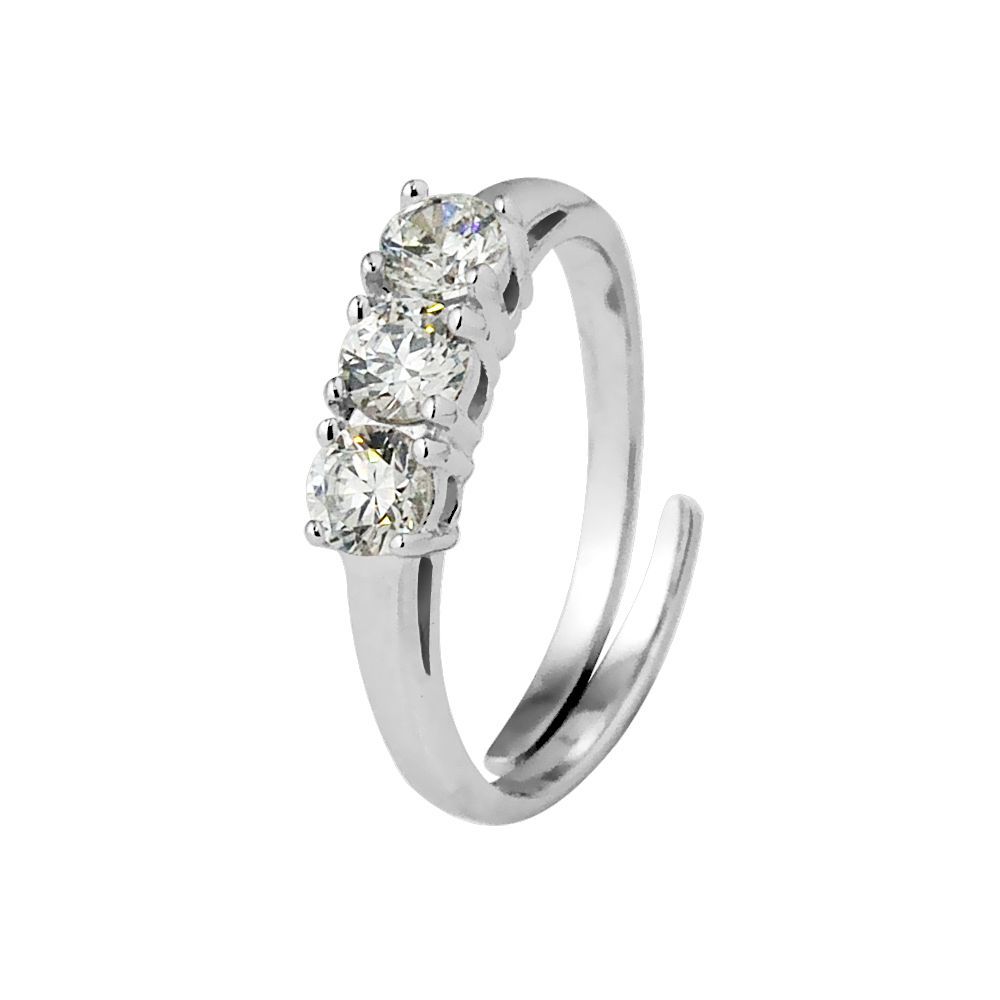 Verstellbarer Sterling Silber Trilogie Ring