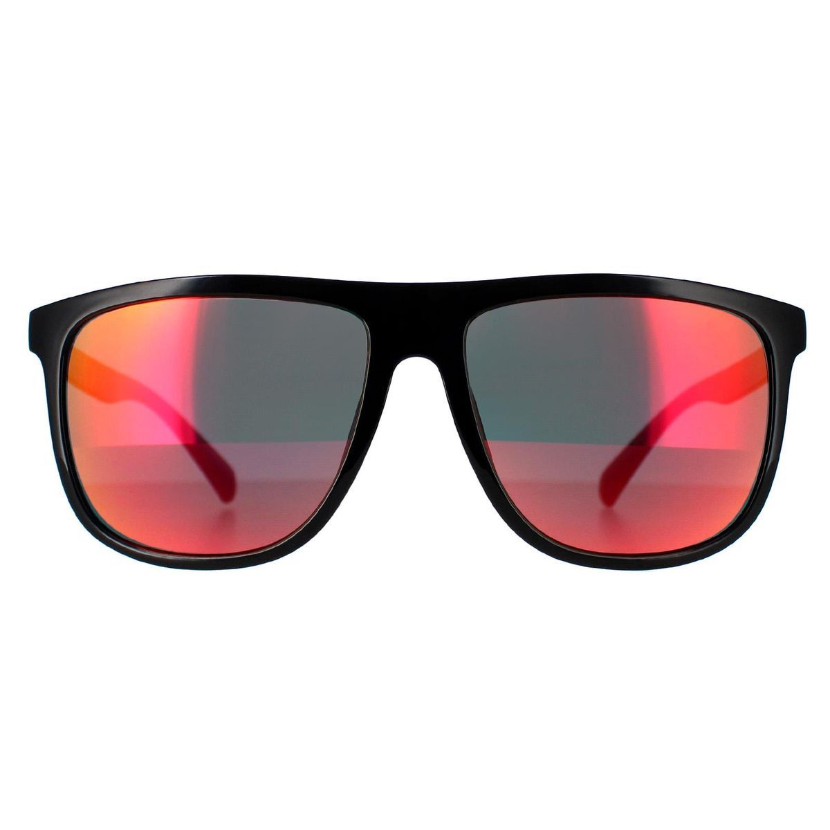 Quadratische Sonnenbrille mit roten Spiegelgläsern
