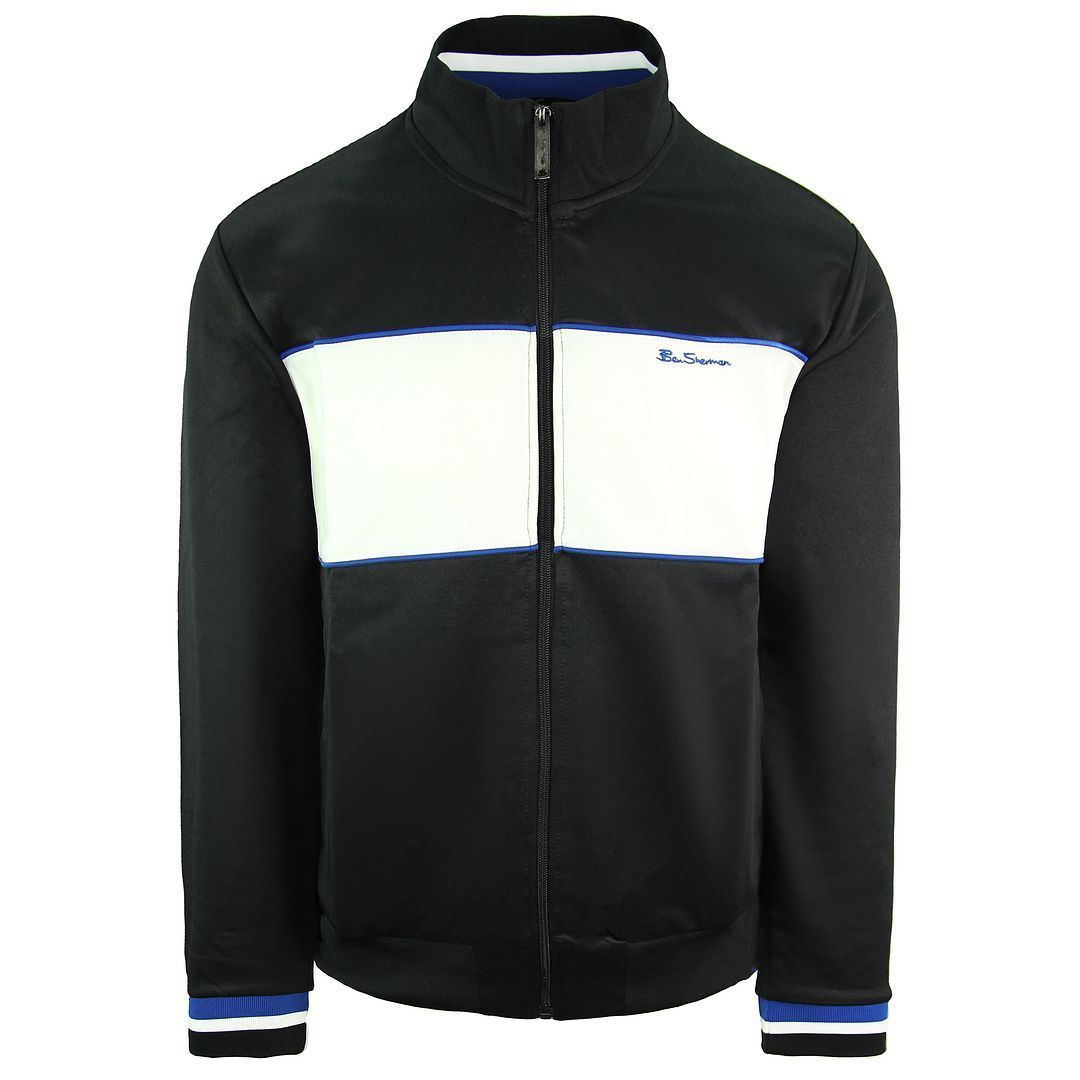 Schwarze Herren Track Jacke mit Farbblock