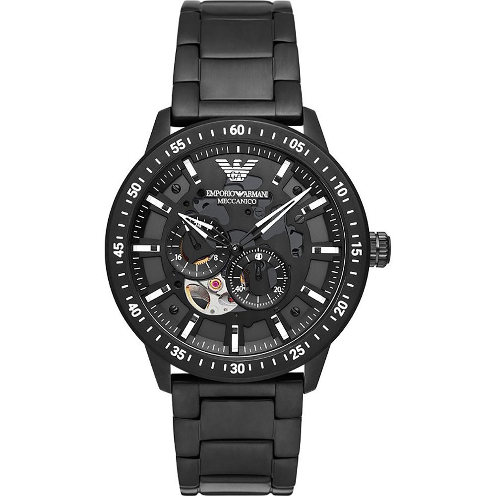 Schwarze Herrenuhr aus Edelstahl Automatik