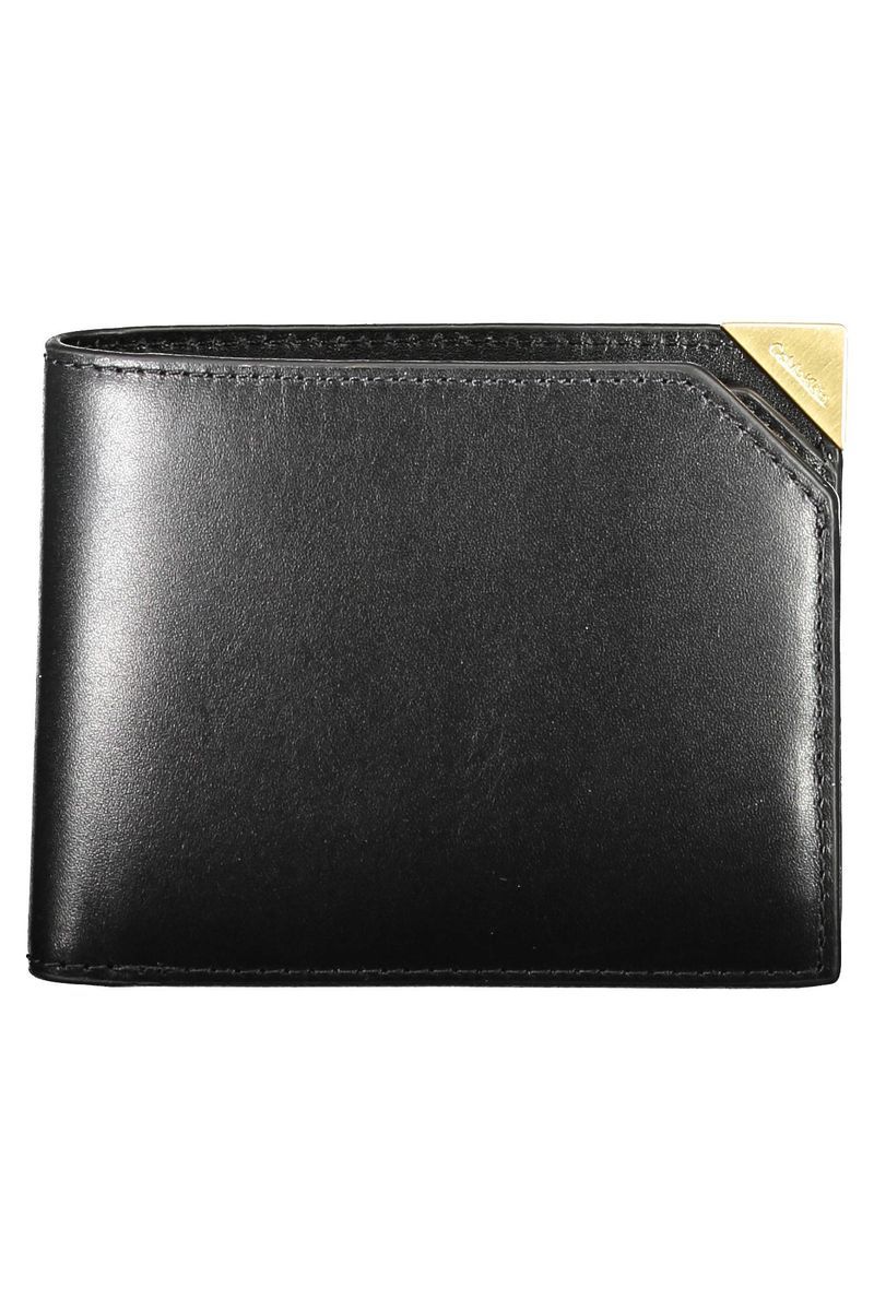 Elegantes schwarzes Leder-Bifold Portemonnaie