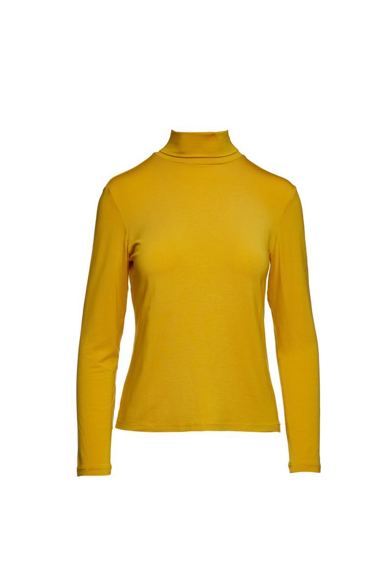 Figurbetontes Langarm-Rollkragenshirt