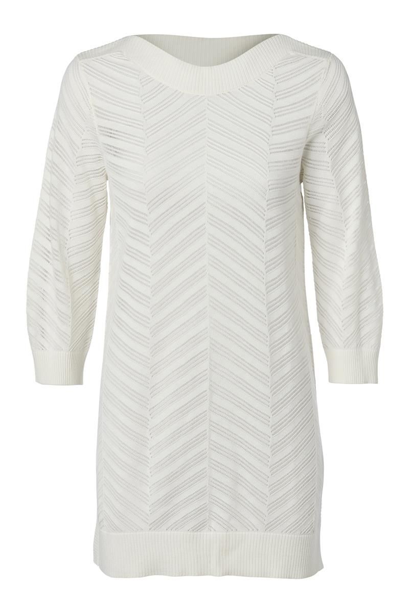 Elegantes Strick-Tunika-Kleid mit Zickzackmuster