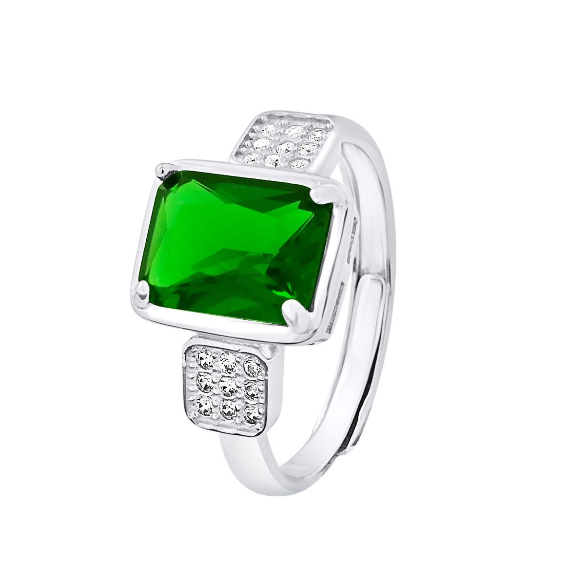 Smaragdgrüner Edelstein Silber Ring