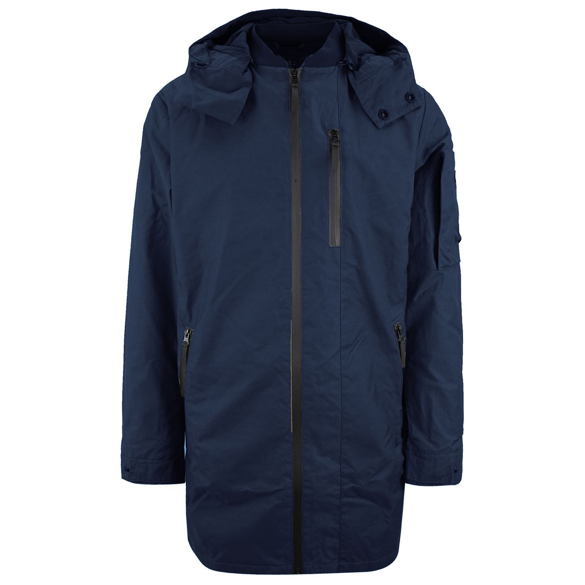 Herren Regenjacke mit Kapuze, mittellang