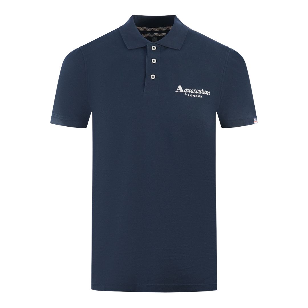 Klassisches Marineblaues Baumwoll-Poloshirt