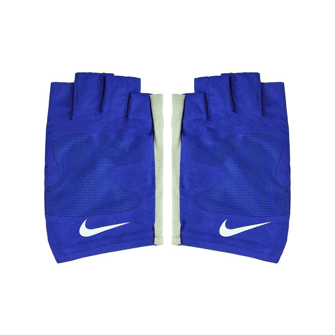 Blaue Fingerlose Trainingshandschuhe mit Logo