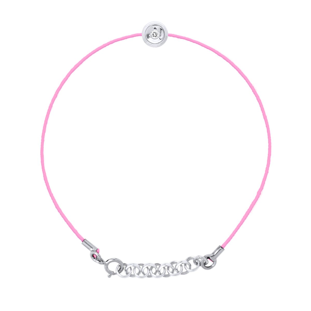 Zartes rosa Nylon Diamant Armband
