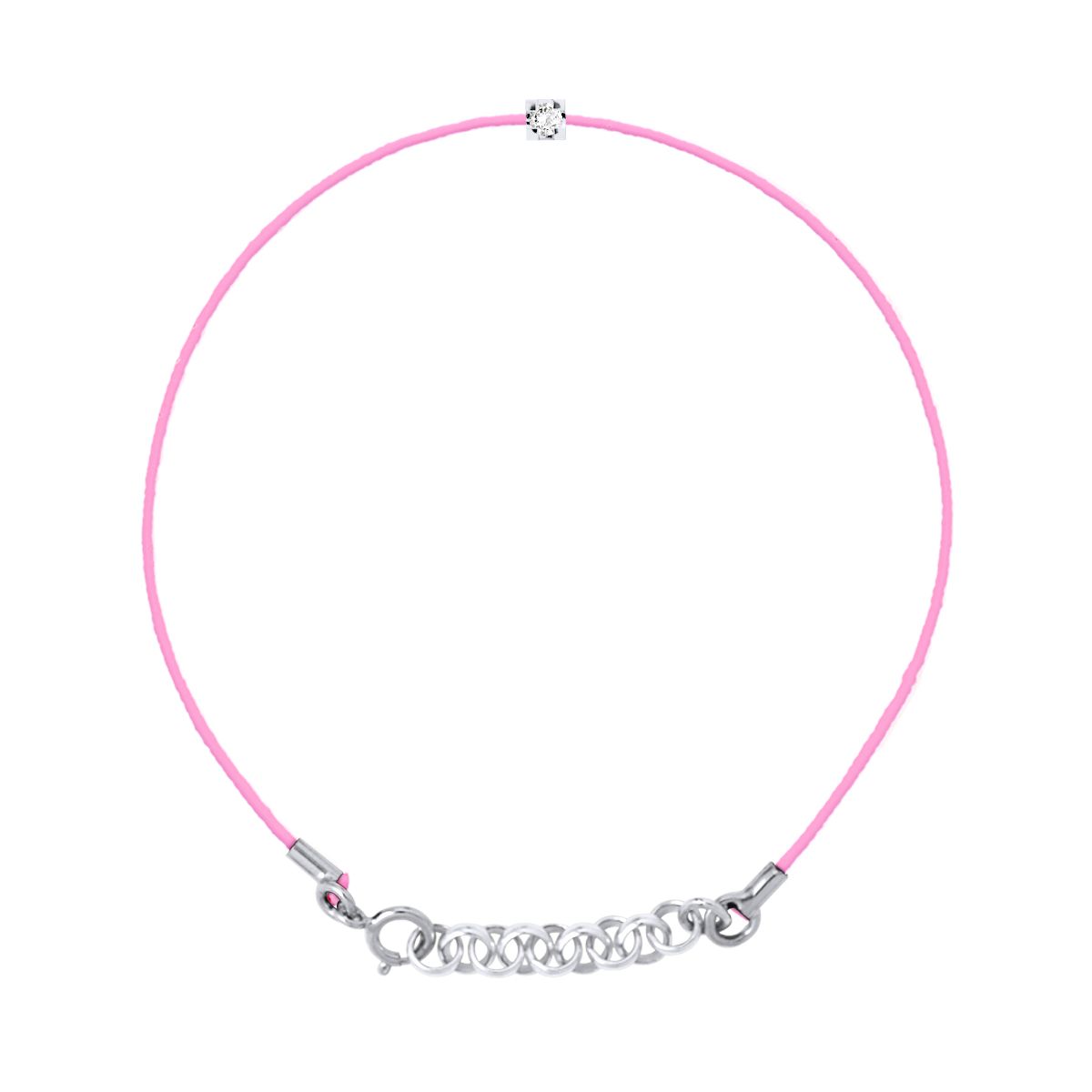 Zartes rosa Nylon Diamant Armband