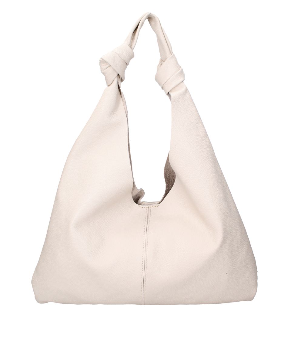 Beige Hobo-Tasche aus weichem Leder