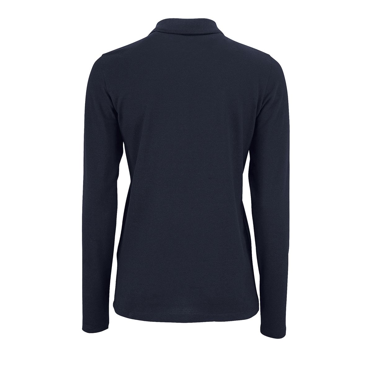 Tailliertes Langarm-Piqué-Poloshirt