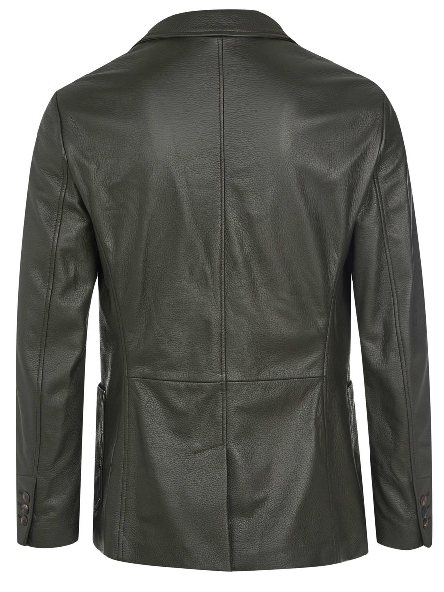 Klassischer genarbter Lederblazer