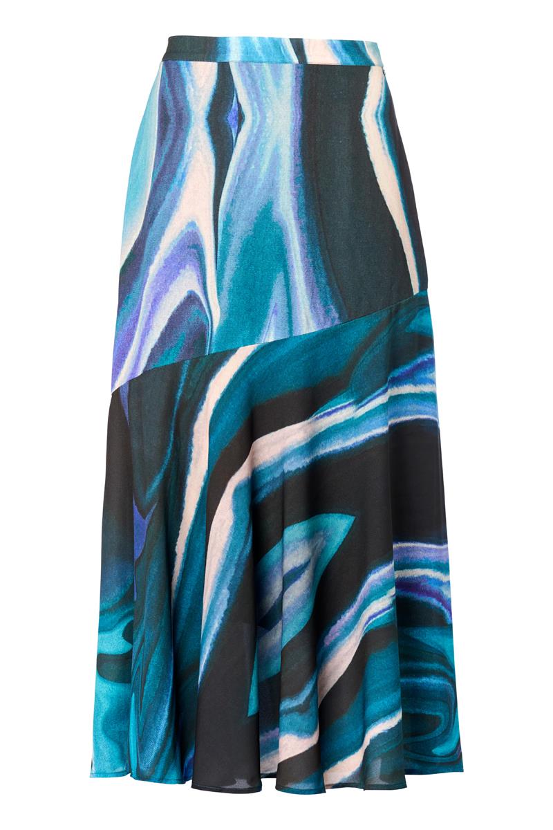 Midi-Rock mit abstraktem Print