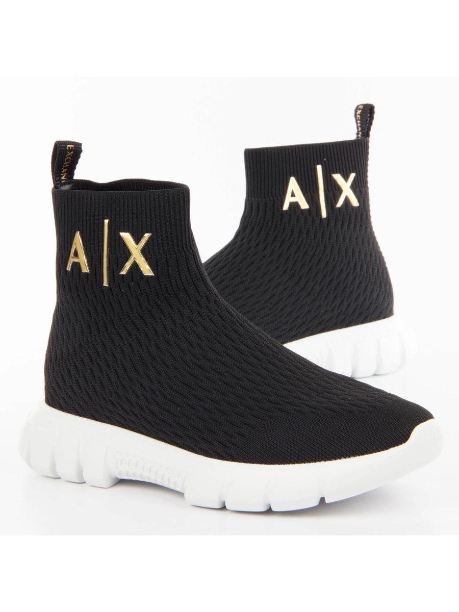 Socken-Sneaker mit Goldlogo