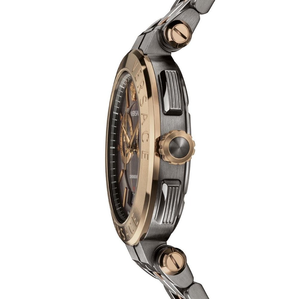 Zweifarbige Chronographenuhr aus Edelstahl