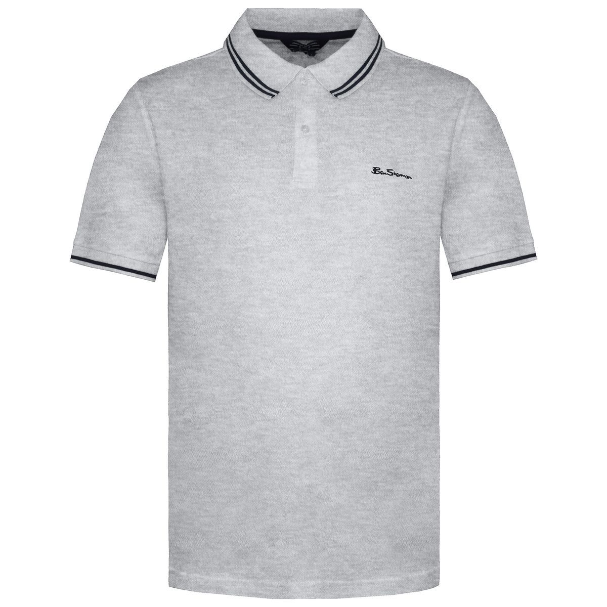 Herren Kurzarm Polo mit Streifenkragen