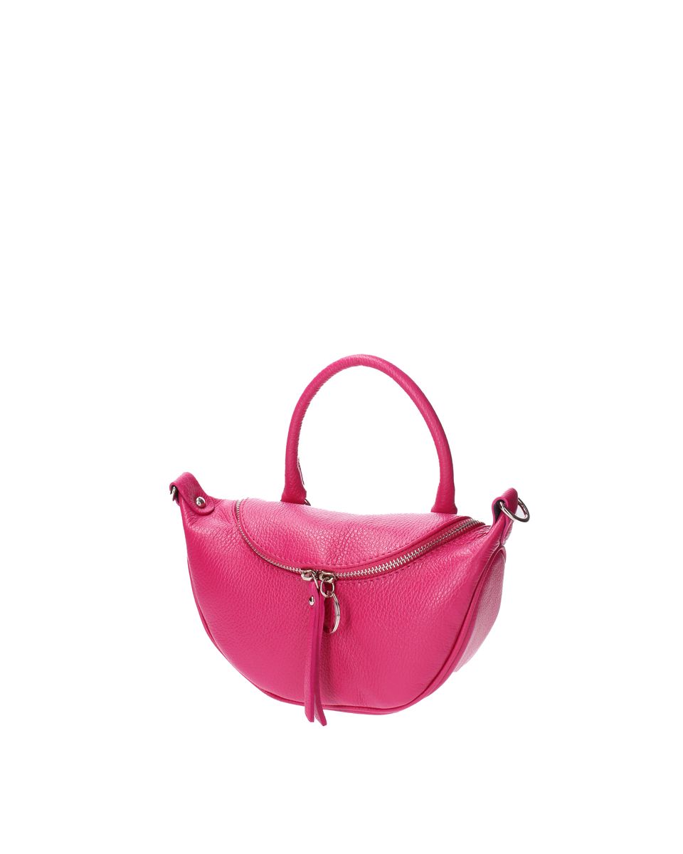 Halbrunde Lederhandtasche mit Tragegriff