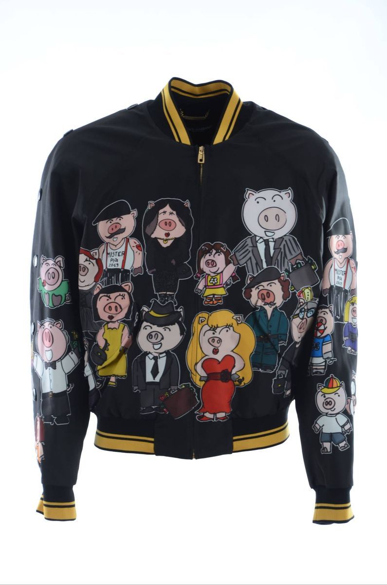 Dolce & Gabbana Männer Bedruckte Schweinefamilie Jacke