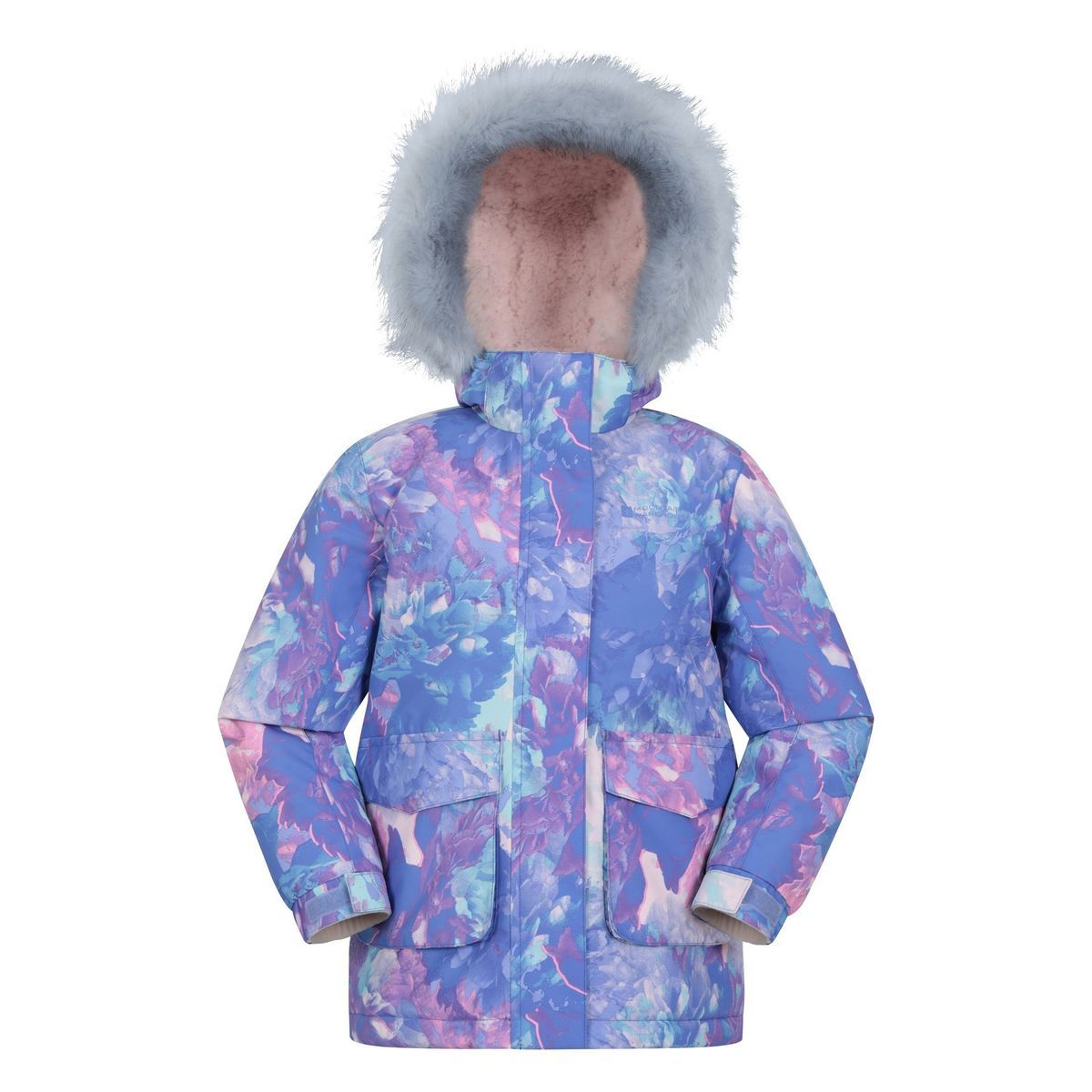 Winterjacke mit Blumendruck und Wattierung