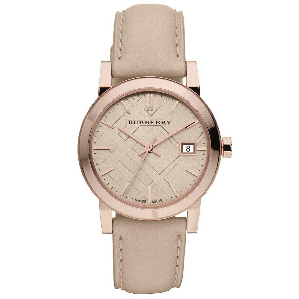 Roségoldfarbene beige Zifferblatt Damenuhr