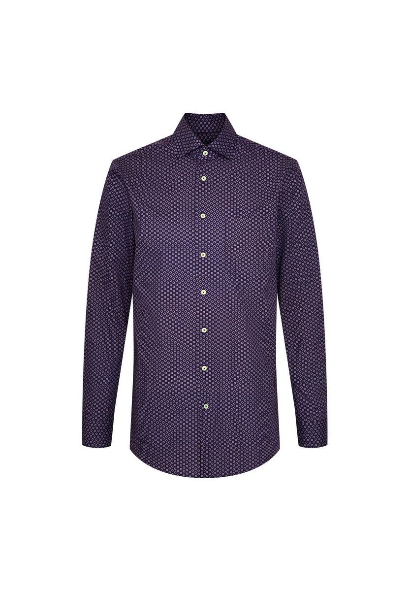 Gemustertes Regular Fit Langarmhemd