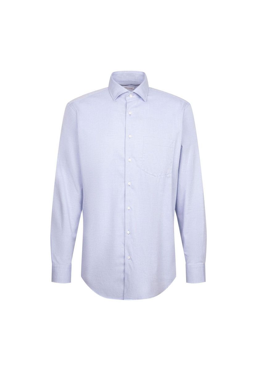 Hellblaues Flanellhemd mit regulärer Passform