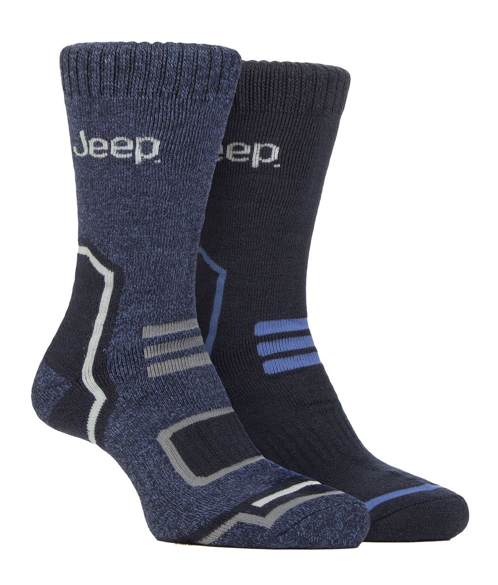 Mens Thermal Winter Socken | Jeep | Thick Ribbed Design Warm gestrickt Boot Socken | Chunky Performance Socken - Navy / Blau