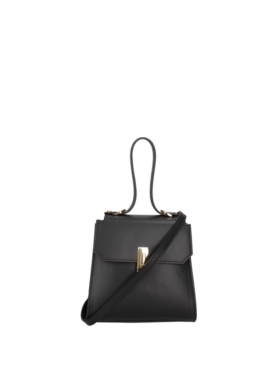 Strukturierte Lederhandtasche mit Griff