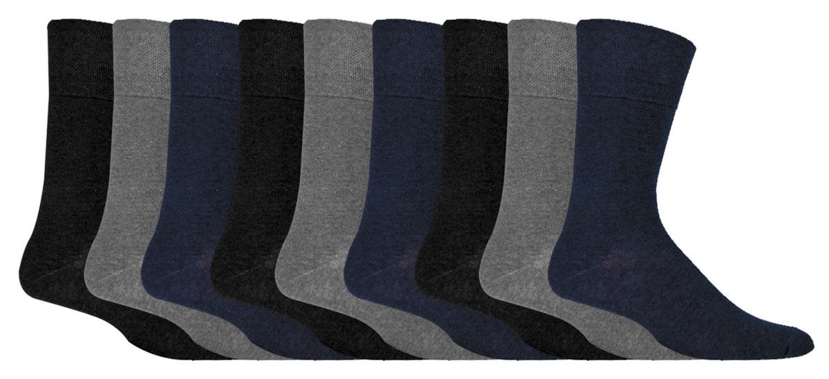 Gentle Grip - 9 Paar nicht elastische Socken aus weicher Baumwolle für Herren - BNG