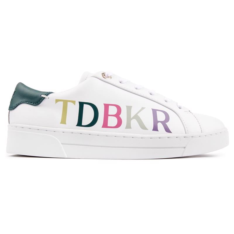 Bunte Logo Leder Court Sneakers