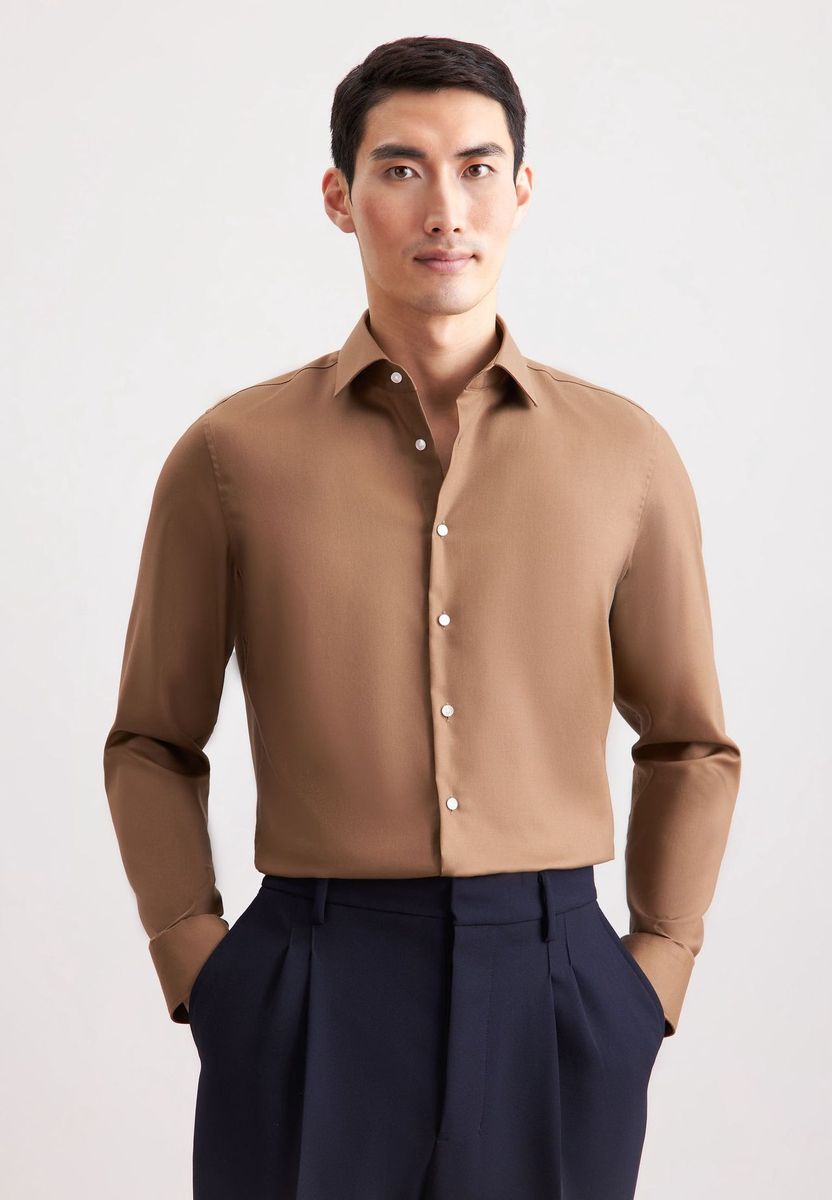 Schmal geschnittenes Langarmhemd