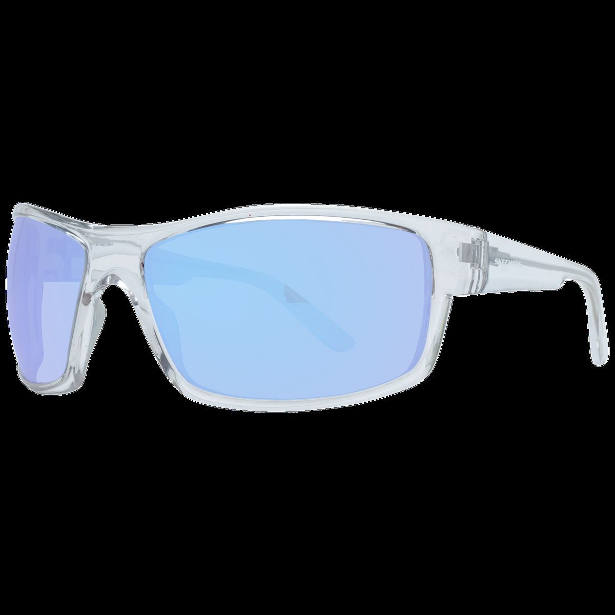 Rechteckige Sonnenbrille mit transparentem Rahmen