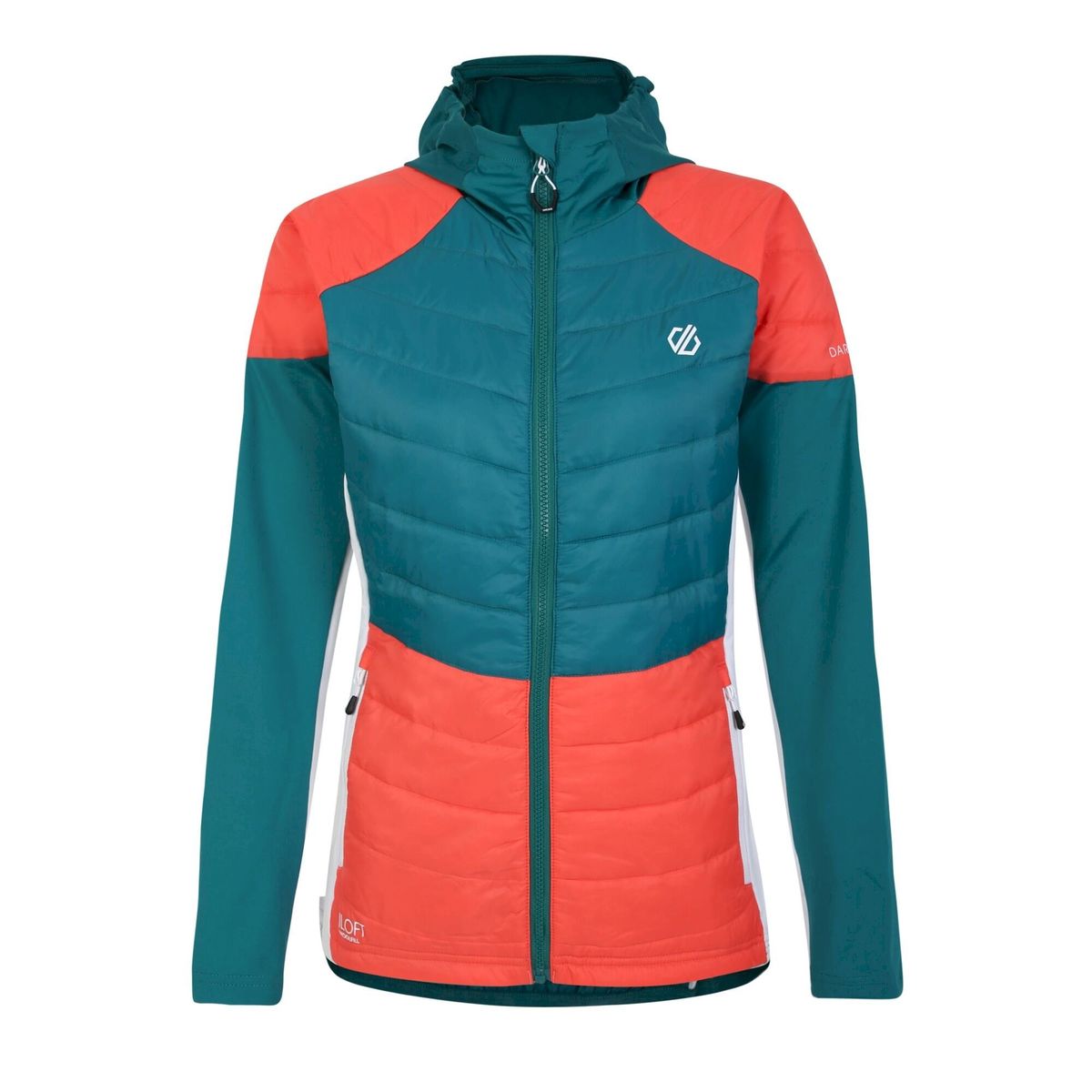 Dare 2B - "Culmination" Hybridjacke Wattiert für Damen (Glücksgrün/Neon-Pfirsichfarben/Weiß)