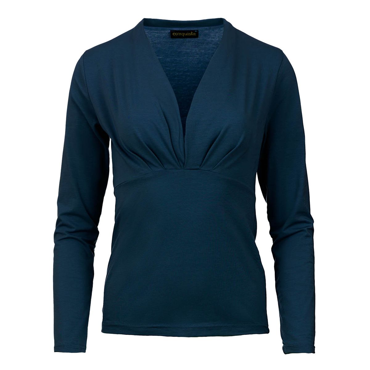 Damen Faux Wickel Langarmshirt