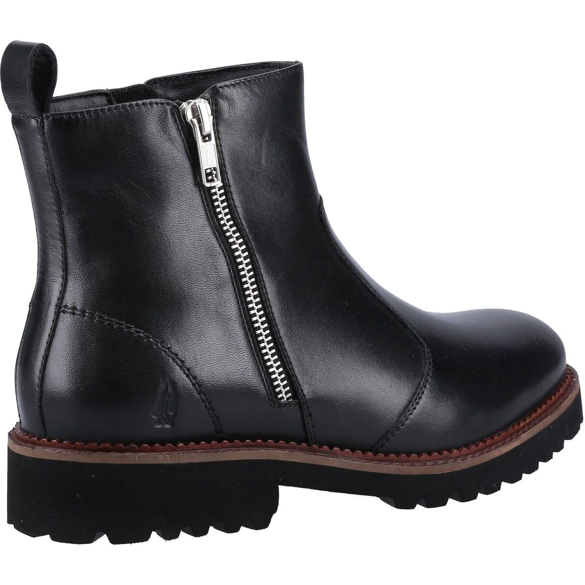 Lederstiefeletten mit klobiger Sohle