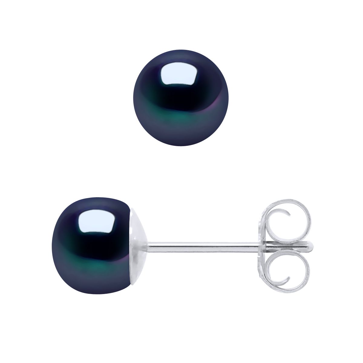 Schwarze Süßwasserperlen Ohrstecker