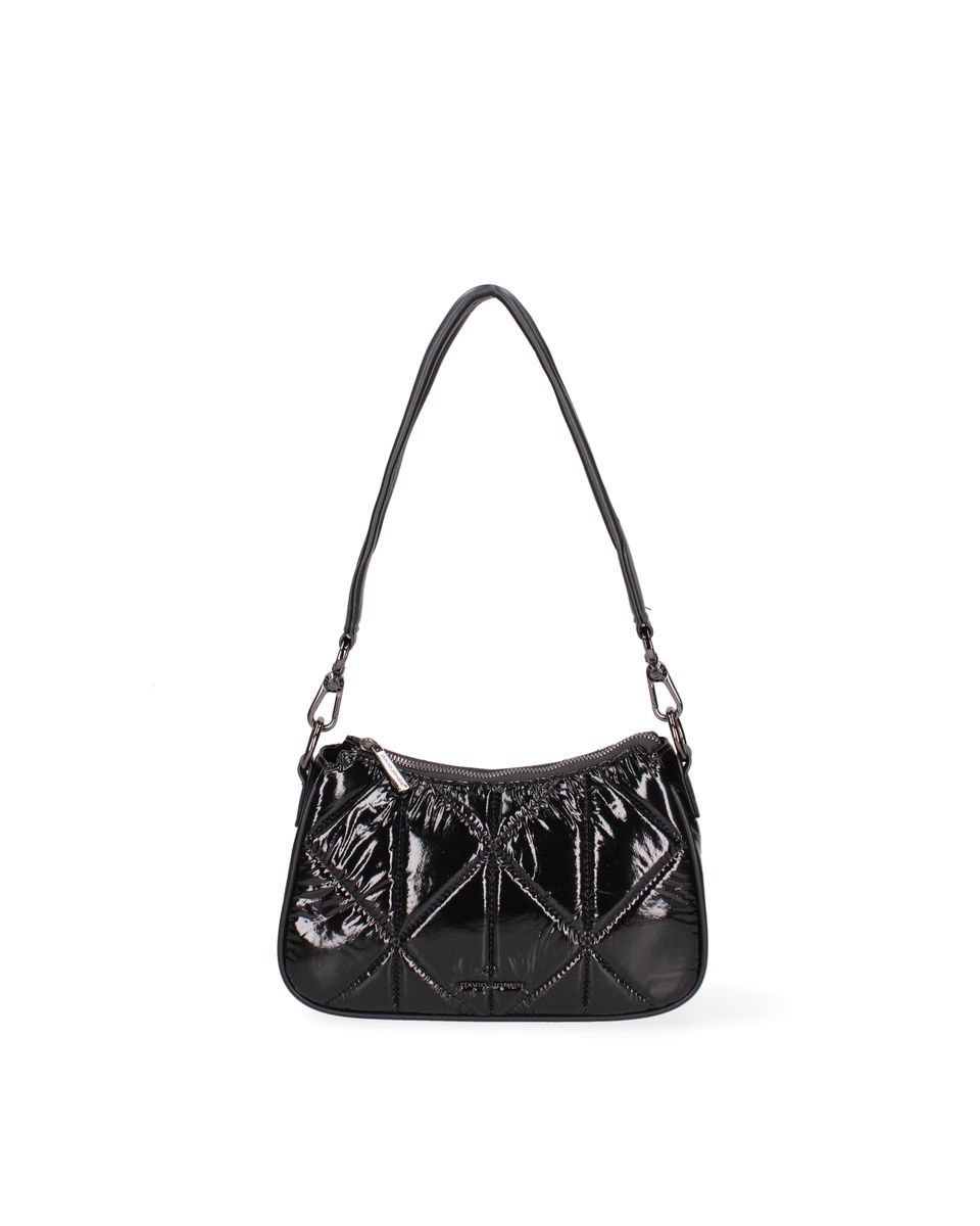 Gesteppte Lackleder Baguette Schultertasche