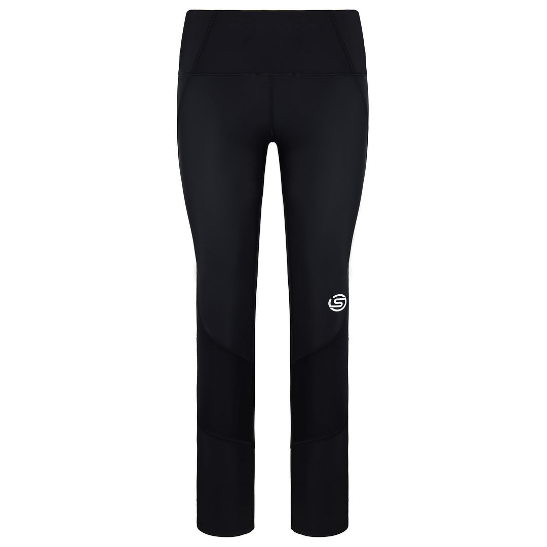 Schwarze Stretch-Sportleggings für Damen