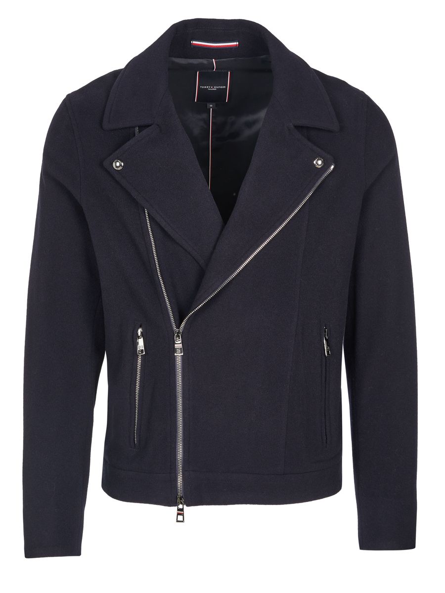 Biker Jacke aus Wollmischung