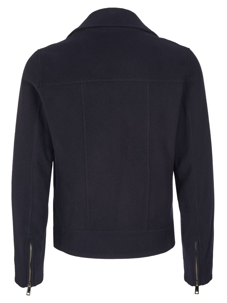 Bikerjacke aus Wollmischgewebe