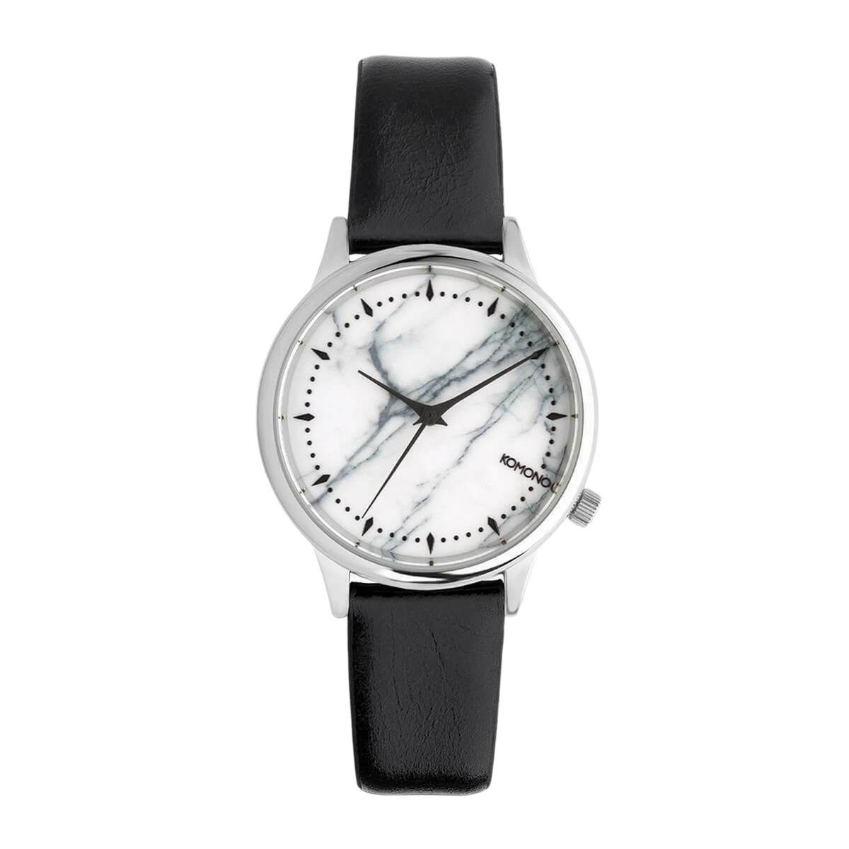 Marmor Zifferblatt Silber Gehäuse Uhr