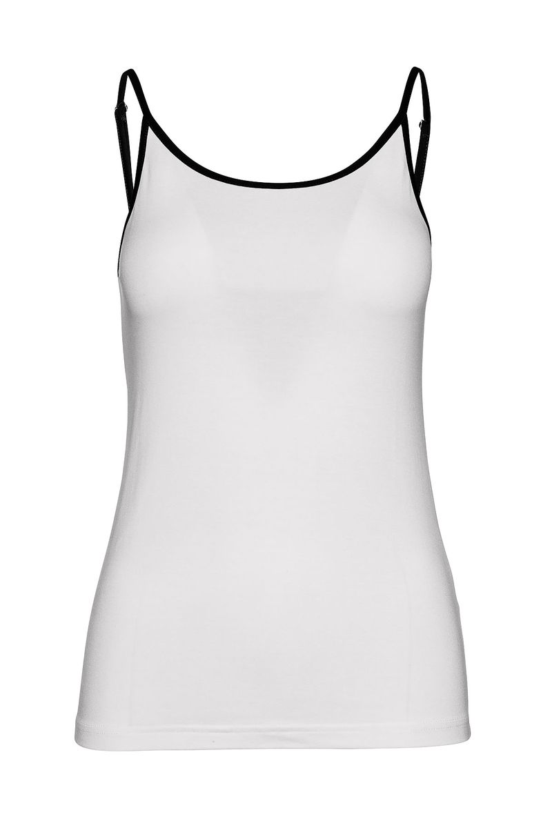 Figurbetontes weißes Cami Top mit Besatz