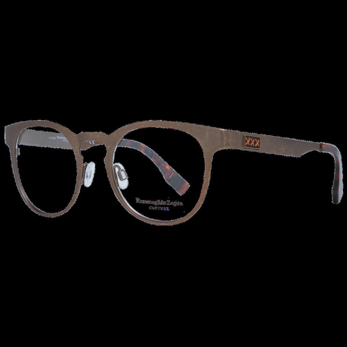 Runde Brille mit bronzefarbenem Metallgestell