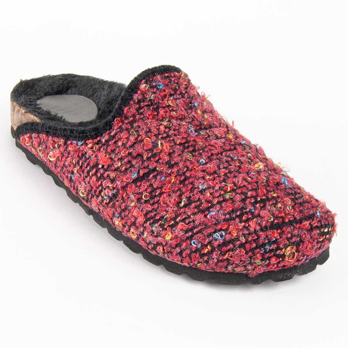 Strukturierte Bouclé Komfort Clogs